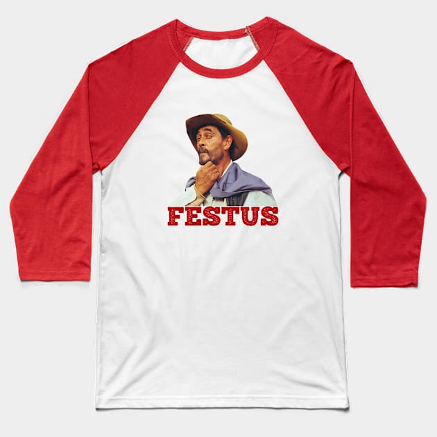 Festus - Gunsmoke - 50s Tv Western Baseball T-Shirt by wildzerouk